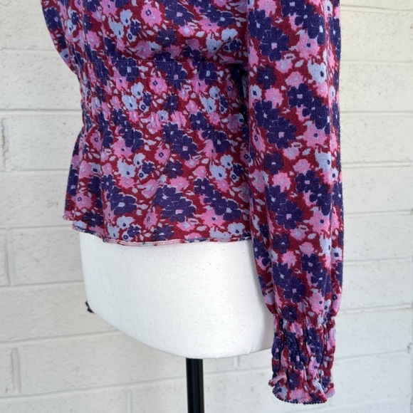 Free People floral cashmere blend cinch waist lightweight sweater, M - Picture 4 of 14